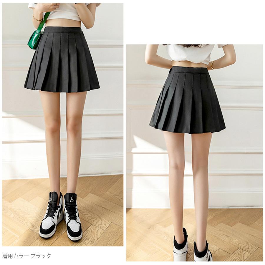 ミニスカート プリーツ 膝上 タック Aライン プリーツスカート