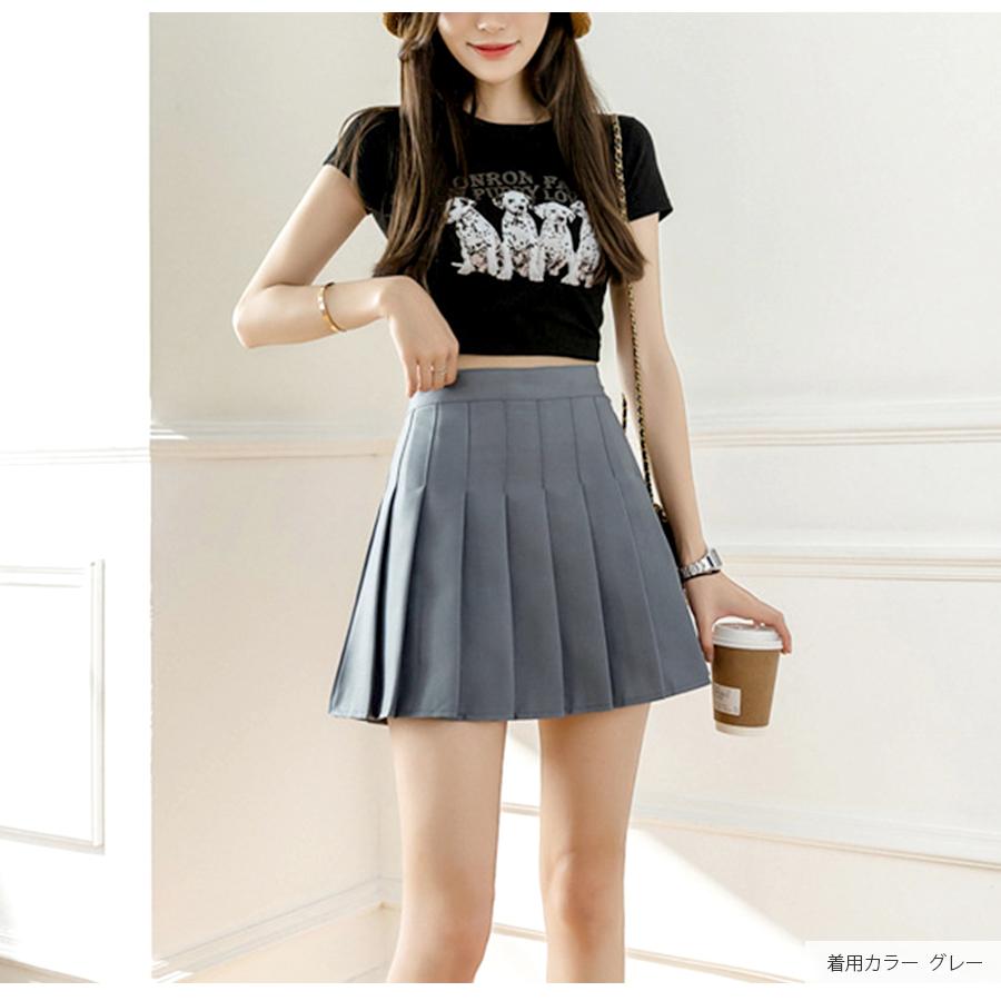 ミニスカート プリーツ 膝上 タック Aライン プリーツスカート