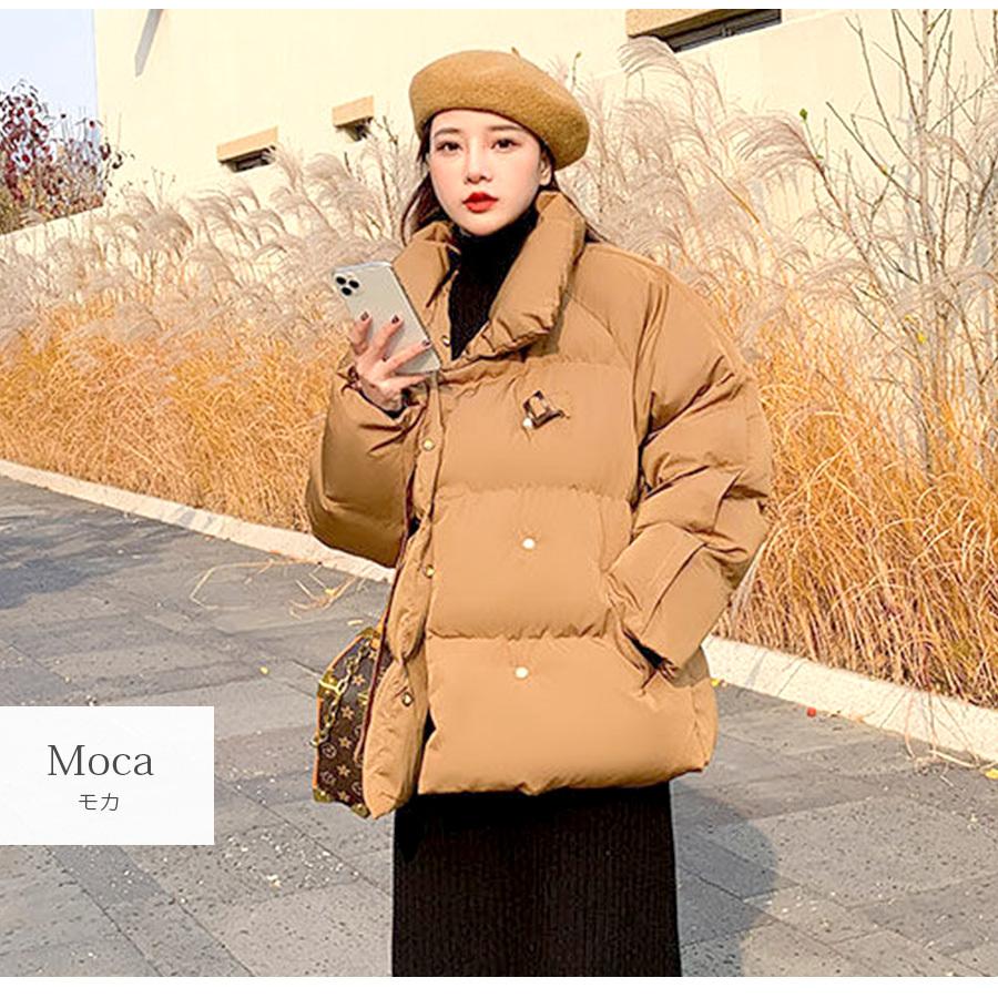 ダウン ジャケット アウター 長袖 ポケット ベルト ミディアム丈 無地