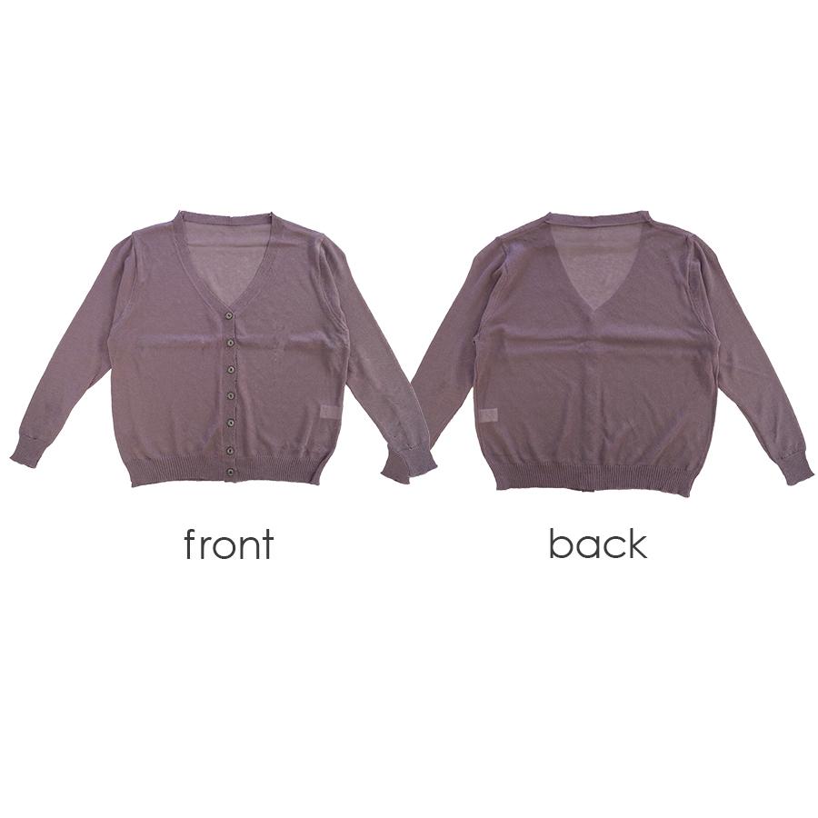 カーディガン ニット 薄手 サマーニット Vネック カーデ ブラック 黒