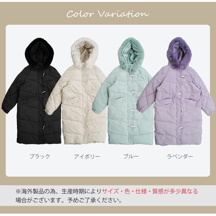 ダウン アウター フード付き ファー コート ダウンコート ブラック