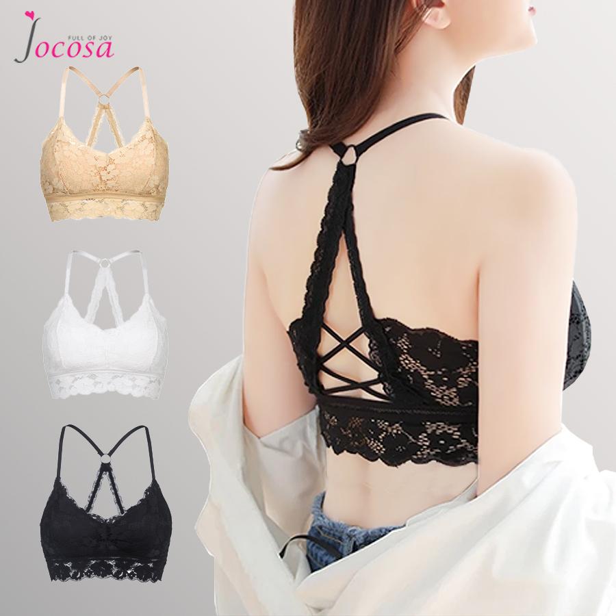 ブラトップ レース キャミソール カップ付き 花柄 ストレッチ 背中