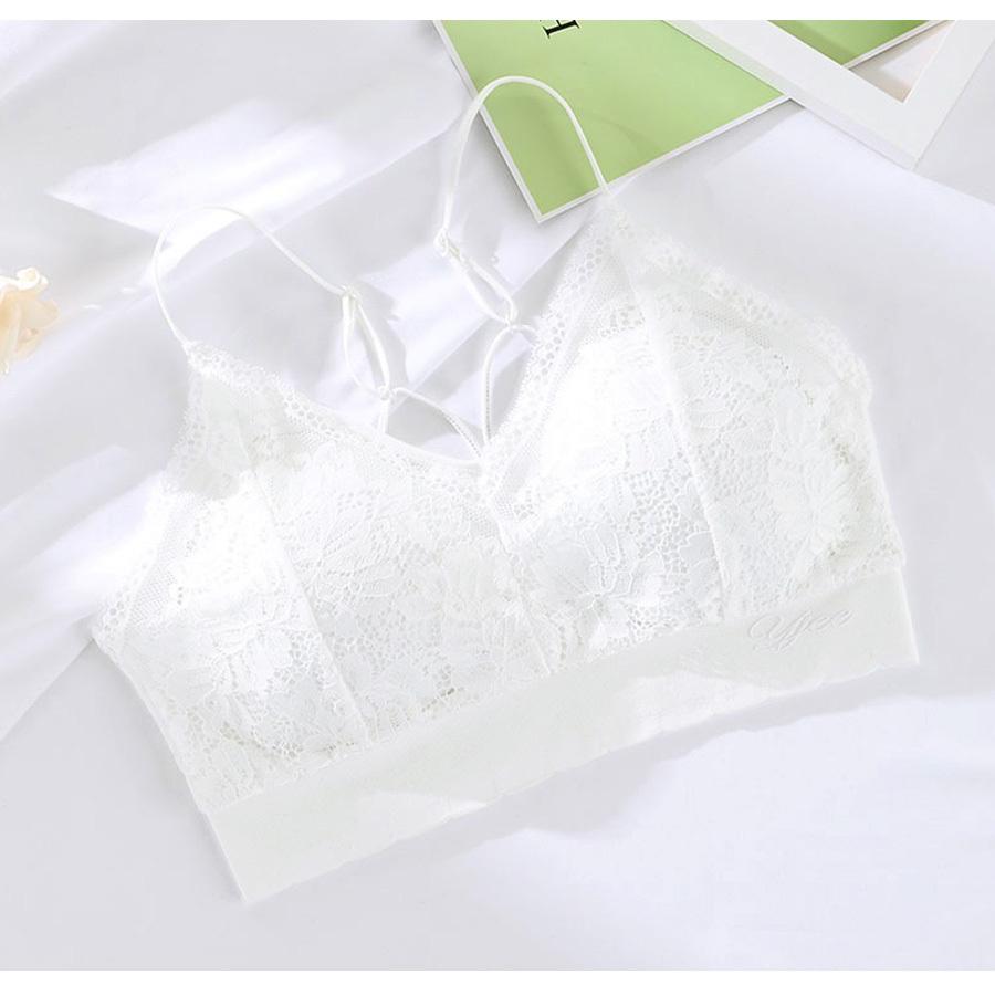 ブラトップ レース キャミソール カップ付き 見せブラ 透け感 ロゴ
