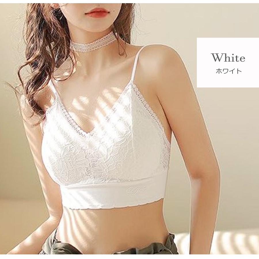 ブラトップ レース キャミソール カップ付き 見せブラ 透け感 ロゴ