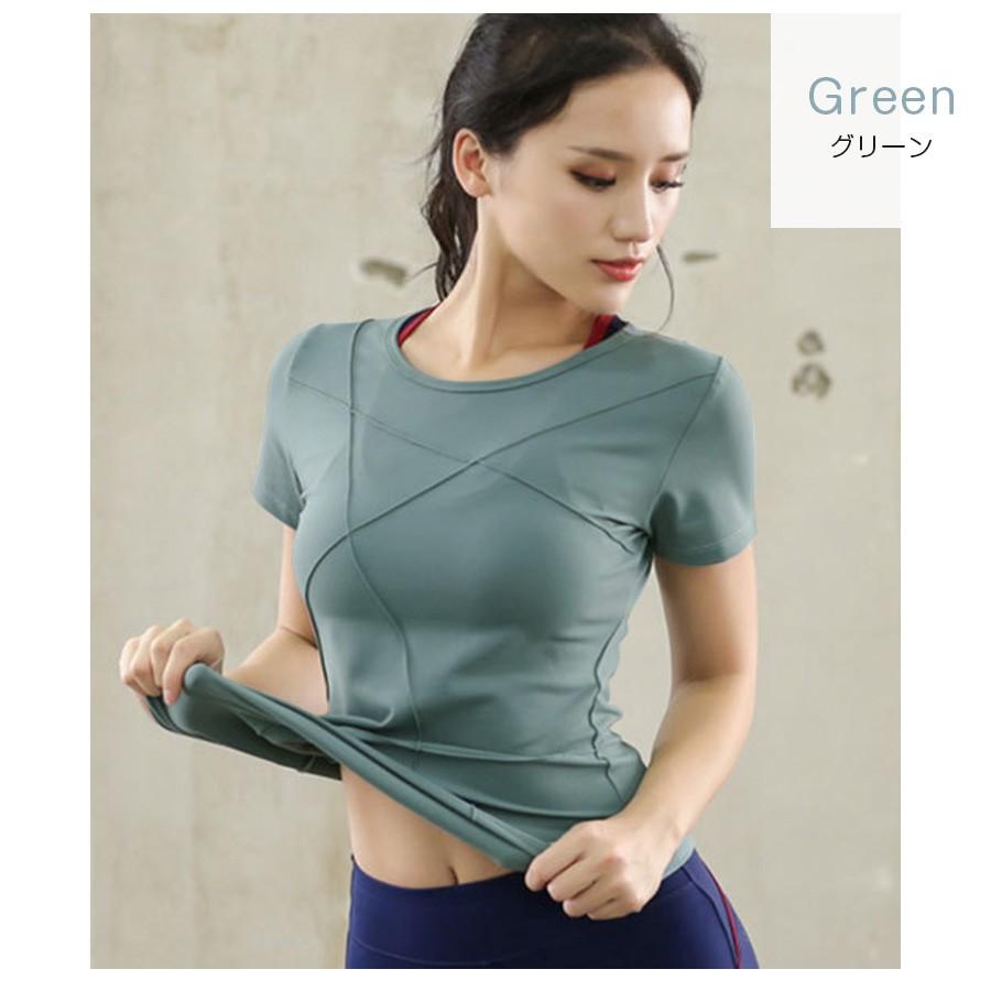 スポーツウェア レディース Tシャツ ライン トップス ランニング