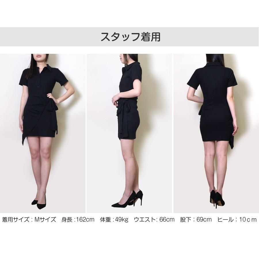 ポロシャツリボンミニワンピース レディース 春夏秋冬 新作 半袖