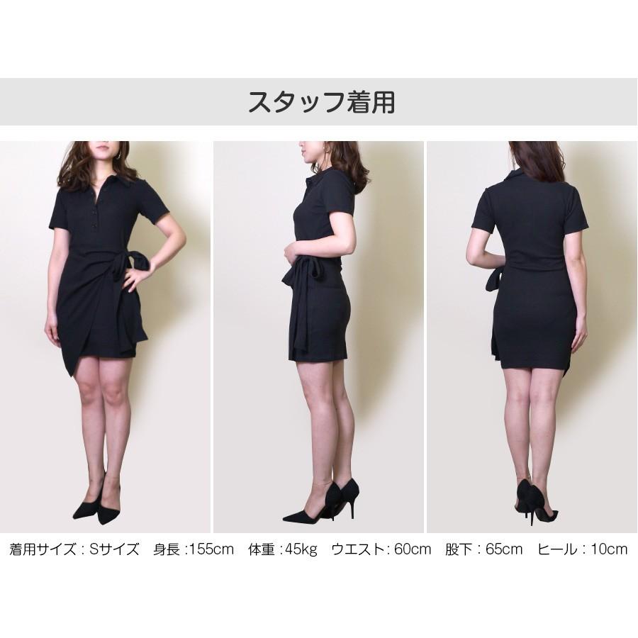 ポロシャツリボンミニワンピース レディース 春夏秋冬 新作 半袖
