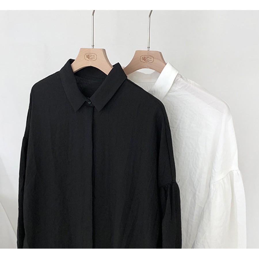 ブラウス レディース 長袖 袖フリル シャツ 隠しボタン しわ加工 リネン風 トップス ゆる 春 夏 秋 冬薄手 無地 ブラック ホワイト 黒 白 Jocosa 53 53 Jocosa Yahoo ショップ 通販 Yahoo ショッピング