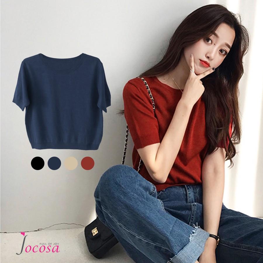トップス レディース ニット 半袖 透け シースルー ショート丈 ゆる ゆったり 無地 春 夏 秋 冬 薄手 ブラック ブルーベージュ レッド 黒 青 赤 Jocosa 54 54 Jocosa Yahoo ショップ 通販 Yahoo ショッピング