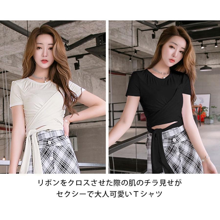 カットソー(半袖/袖なし) Samantha ribbon tops ANDMARY】Samantha ribbon tops