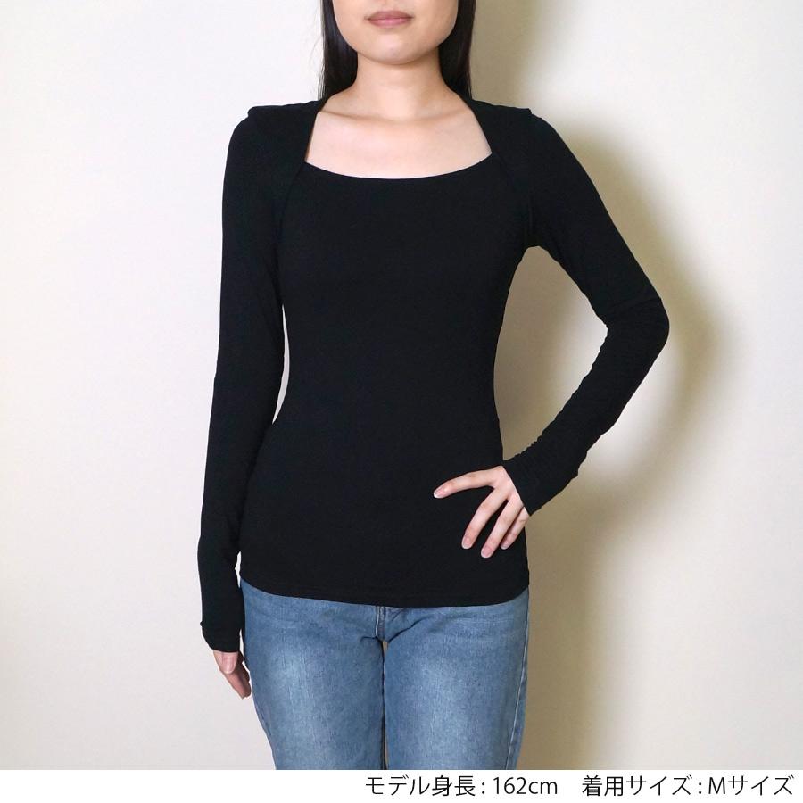 カットソー トップス レディース 春夏秋冬 新作 長袖 無地 スクエア