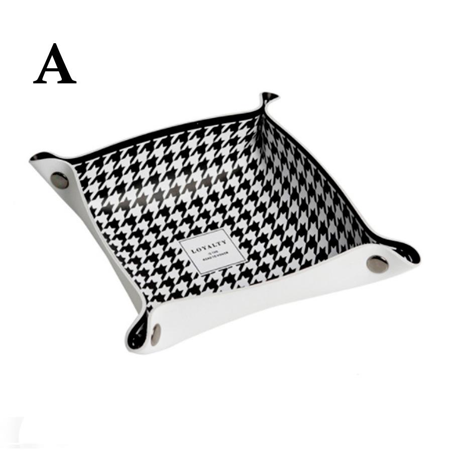 小物入れ　大理石　市松模様 レザートレイ 小物入れ インテリア 雑貨 おしゃれ マルチトレー 革小物