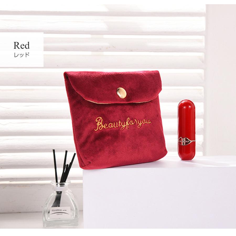 ミニ 化粧ポーチ 小物入れ 小さめ メイクポーチ ベロア 携帯用