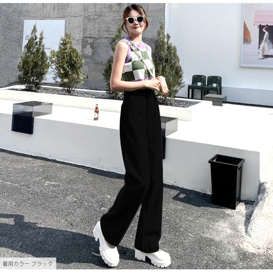 デニムパンツ ハイウエスト ストレート ワイド ハイライズ デニム ロング丈 ダーク ライト S M L 9102 |  | 26