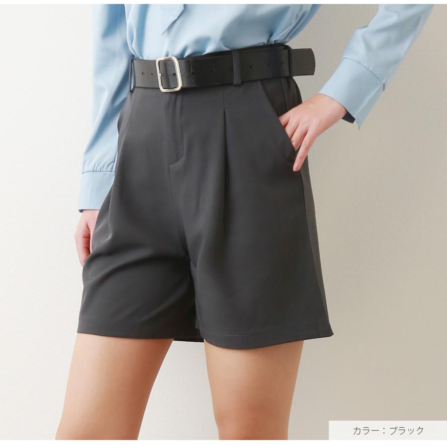 ショートパンツ タック ボトムス ボタン ポケット 韓国ファッション