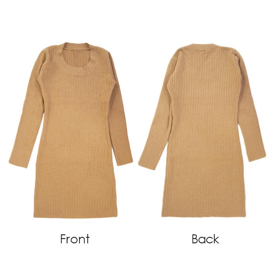 プラージュ 21AW Backインターシャミニワンピース ニット F 茶 リネンミニワンピース - タバコ | ZARA Japan / 日本
