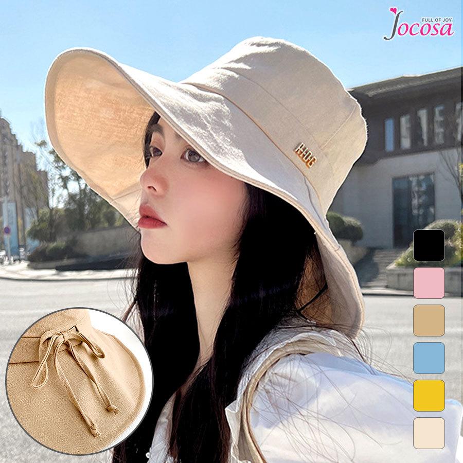つば広ハット ワイヤー入り 小顔効果 女優帽 日よけ UVケア ブラック