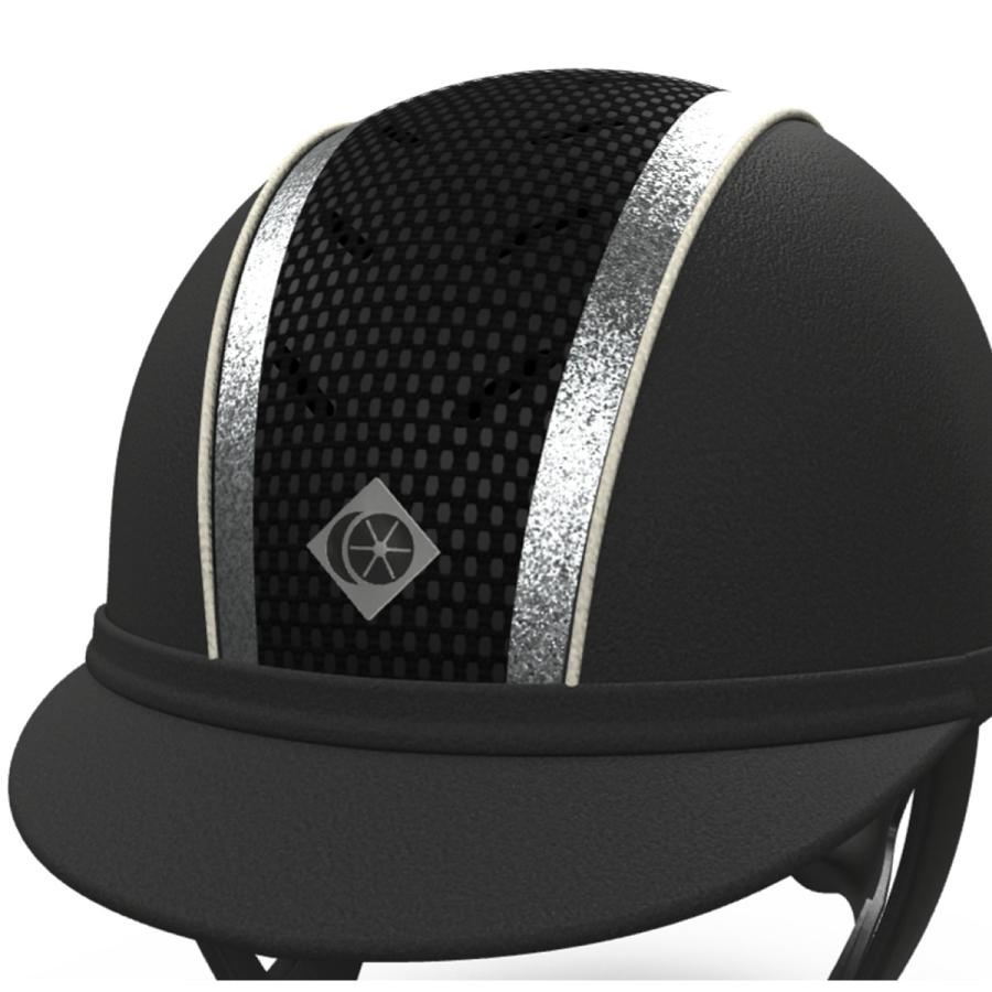 乗馬 ヘルメット CHARLES OWEN MyAyr8 マイクロスエード シルバースパークリートリム 乗馬用品 馬具_5