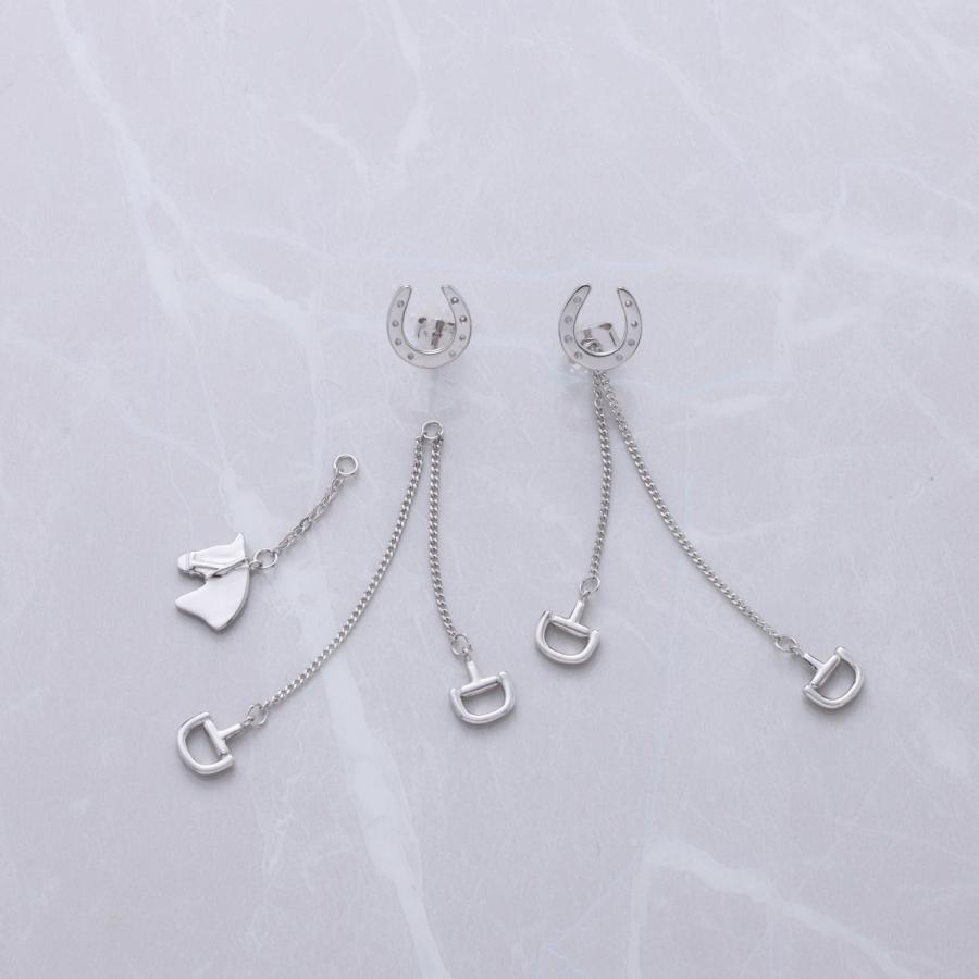 乗馬 ピアス イヤリング JODHPURS ホースチャーム 4way シルバーピアス