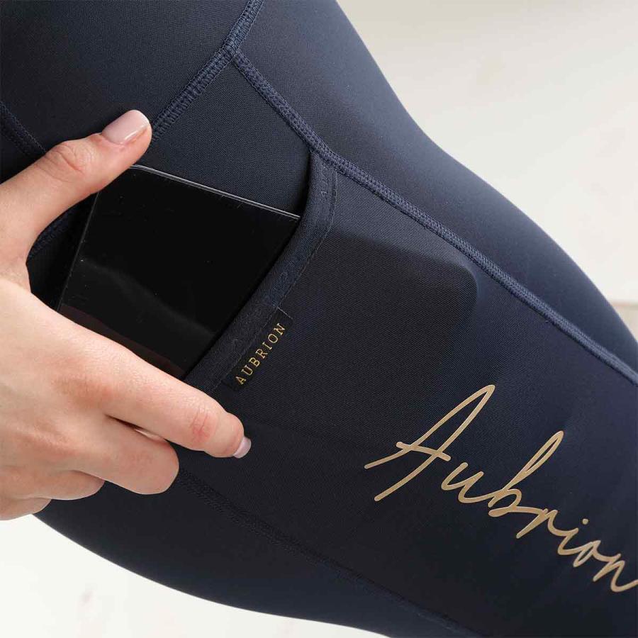 乗馬 キュロット Aubrion チーム ウィンター レギンス 3／4グリップ 