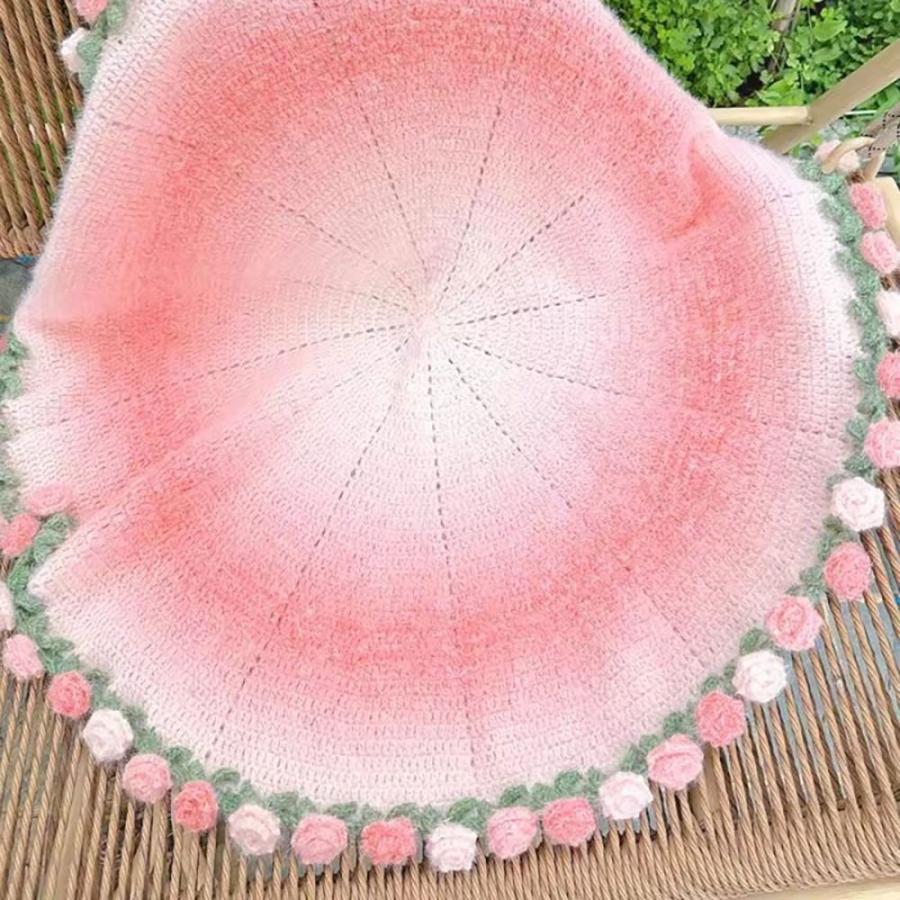 花束ブランケット ふわとろ毛布 完成品 直120CM グラデーション ベッド