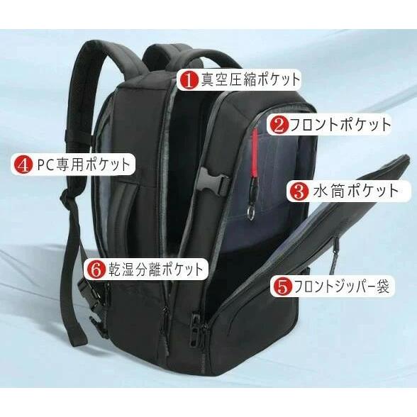 真空圧縮 リュック ポンプ付き エア真空 バックパック メンズ 17インチ