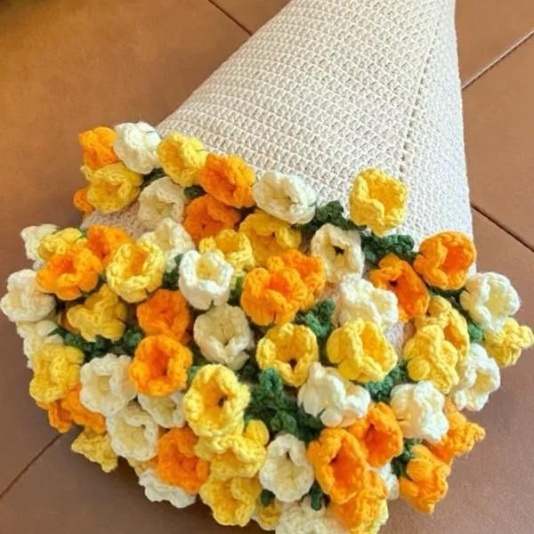 花束ブランケット ブーケブランケット かぎ針編み・ニット製・手編み