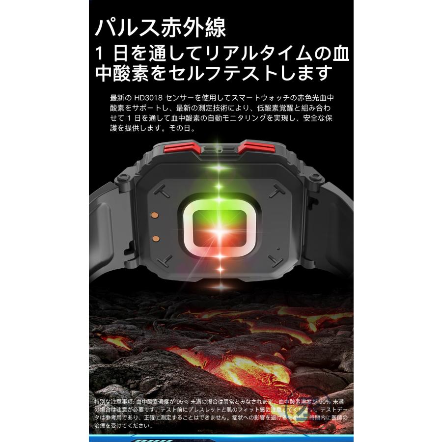 スマートウォッチ 日本製 センサー ECG+HRV心電図 血中酸素 血圧測定 通話機能 歩数計 心拍数 軍用規格 IP68防水 2024最新 日本語｜joe-888｜16