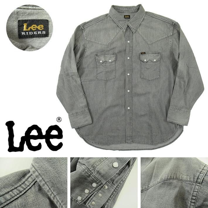 Lee（リー） 長袖 デニムシャツ ビッグシルエット ブラックウォッシュ 