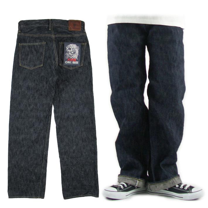鬼デニム 200 鬼KASE 16oz 天然藍 歌舞伎耳 ワイドストレート ジーンズ