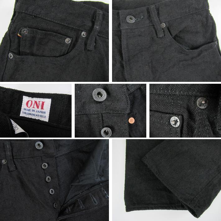 鬼デニム レギュラーストレート ブラック 15oz Crashed Concrete Denim