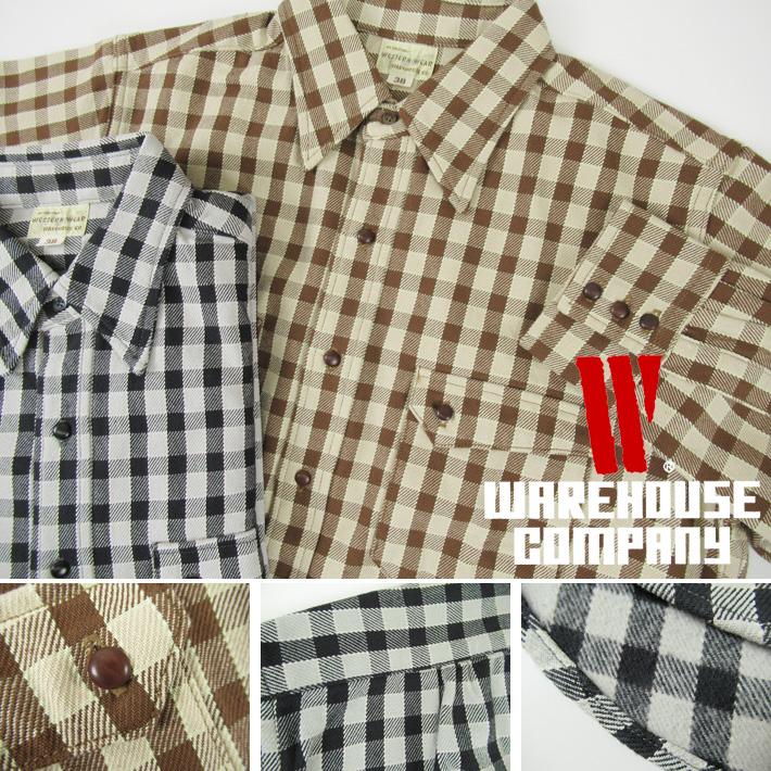 WAREHOUSE（ウエアハウス） ウエスタン ネルシャツ Lot 3052 LONG HORN