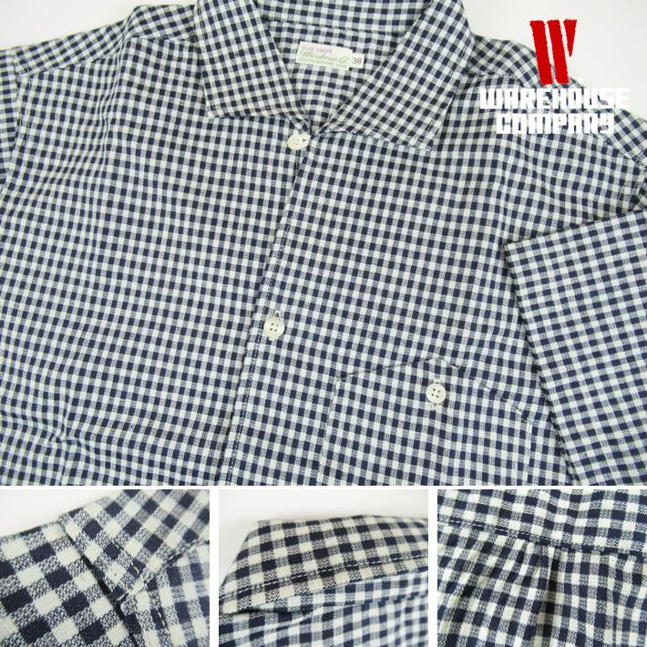 WAREHOUSE（ウエアハウス） Lot 3091 S/S OPEN COLLAR SHIRTS ギンガム