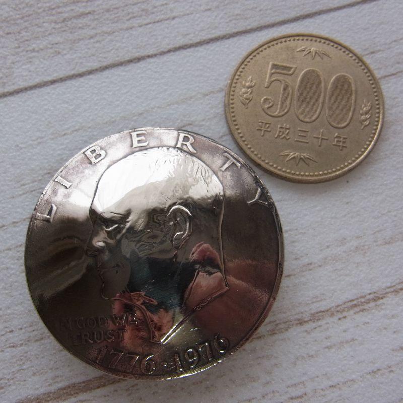 コンチョ ネジ式 USA アメリカ合衆国 大サイズ＄ 1ドル硬貨