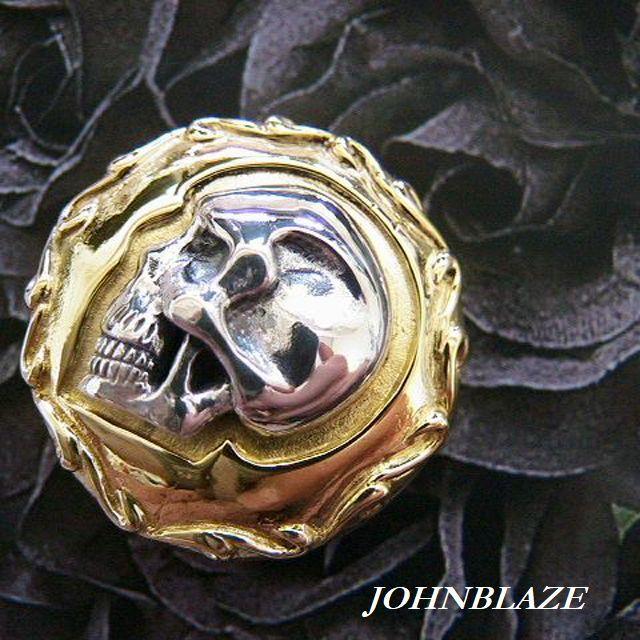 コンチョ ネジ式 スカル 横顔 プロファイル 髑髏 ガイコツ シルバ−925