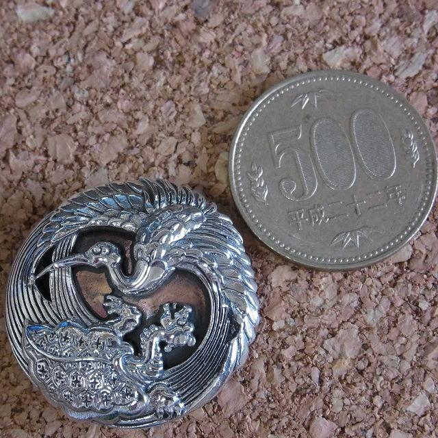 飾りボタン コンチョ 鶴と亀 和柄 CONCHO ネジ式 スクリューバック