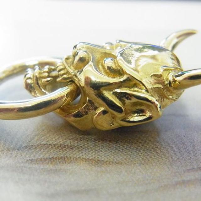 ドロップハンドル ネジ式 真鍮製 ブラス 金色 般若面 和柄 能面 般若