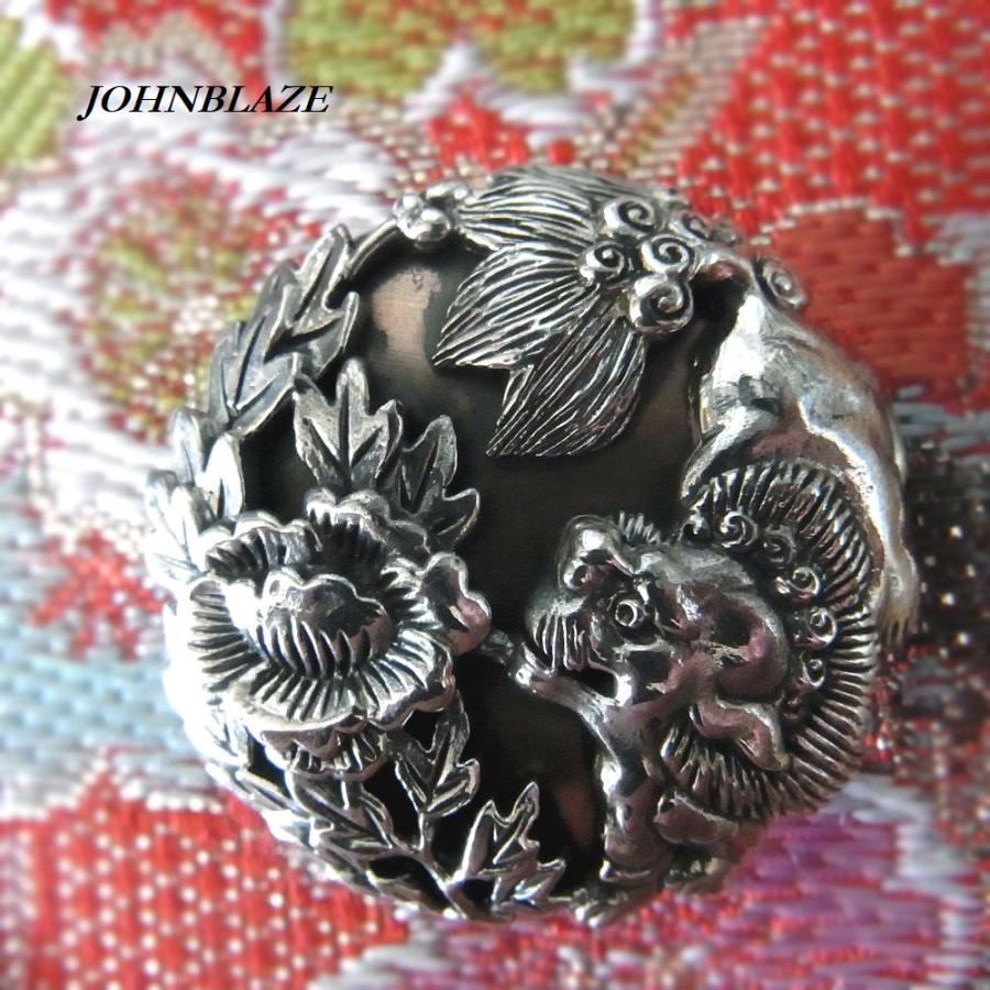 コンチョ ネジ式 唐獅子牡丹 義理 人情 任侠 昭和 日本 シルバ−925