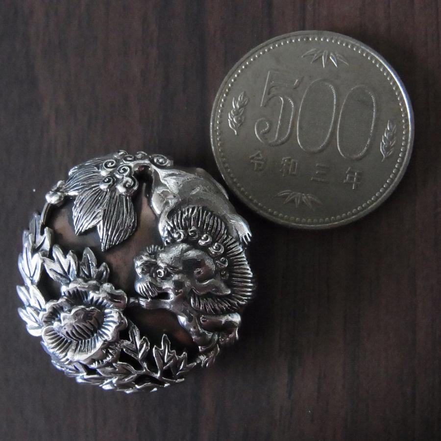 コンチョ ネジ式 唐獅子牡丹 義理 人情 任侠 昭和 日本 シルバ−925