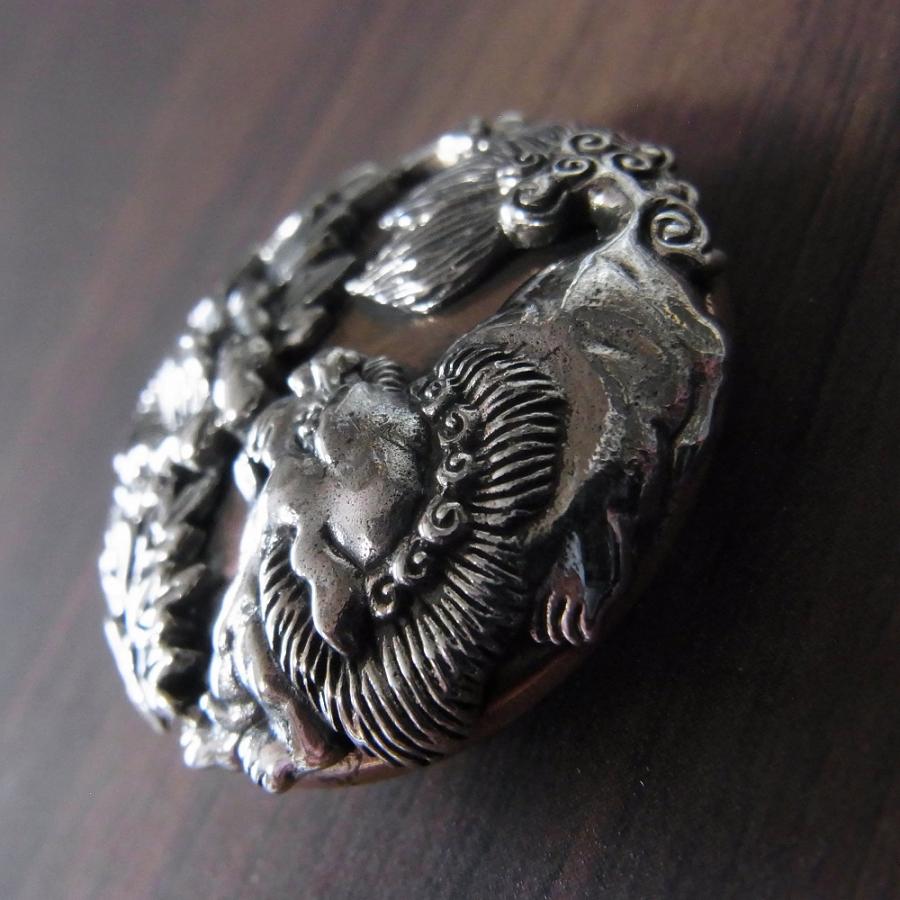 コンチョ ネジ式 唐獅子牡丹 義理 人情 任侠 昭和 日本 シルバ−925