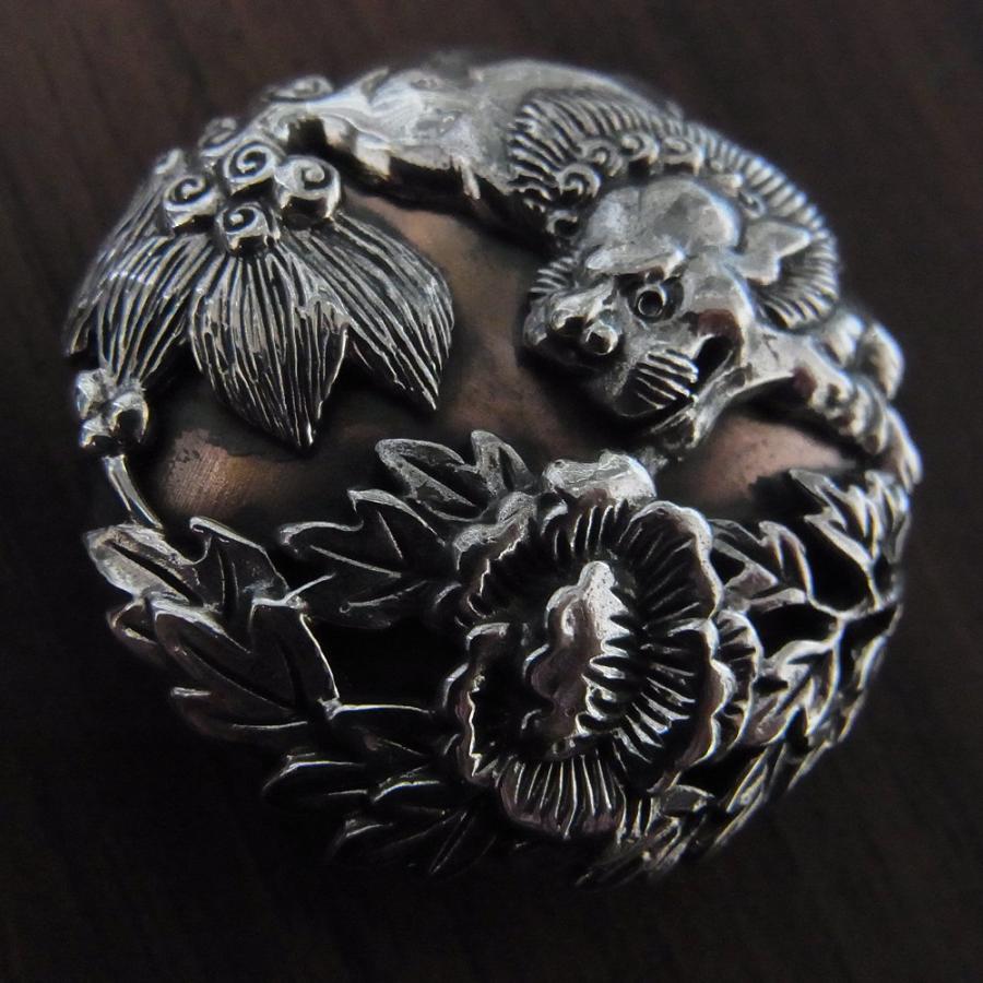コンチョ ネジ式 唐獅子牡丹 義理 人情 任侠 昭和 日本 シルバ−925