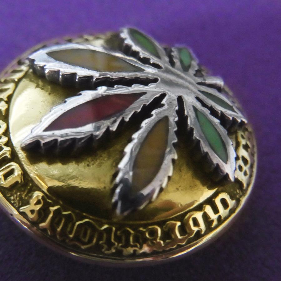 コンチョ ネジ式 RASTA ラスタカラー カンナビス ガンジャ シルバ−925