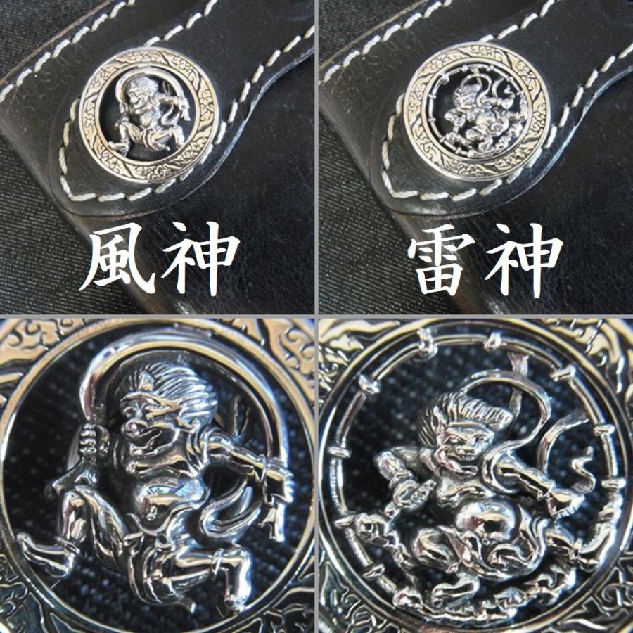 コンチョ パーツ ネジ式 風神 雷神 風袋 連鼓 屏風画 日本 和 半裸鬼面