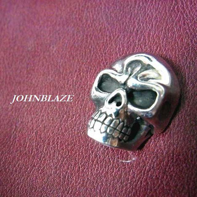 シルバ−925製 コンチョ ネジ式 スカル 髑髏 ガイコツ 小型 ワン