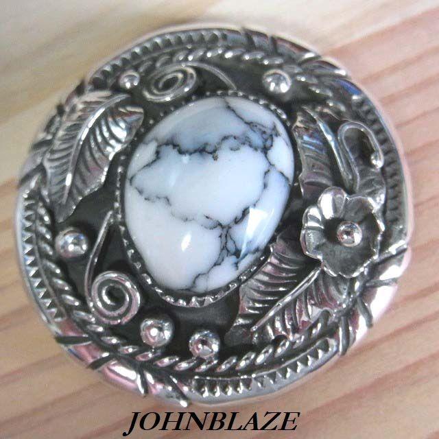 1点もの】ネイティブフラワー 天然石ホワイトターコイズ