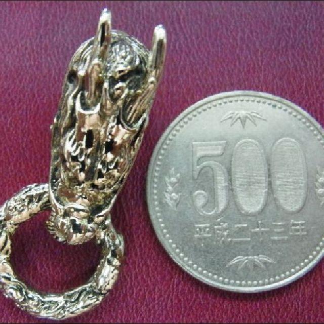 ドロップハンドル ネジ式 真鍮製 ブラス 金色 龍 ドラゴン和柄 彫刻風
