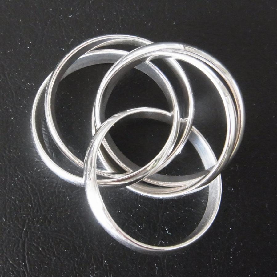 シルバー925製 5連 リング 3.8mm幅 メンズ レディス 男女兼用 ユニ
