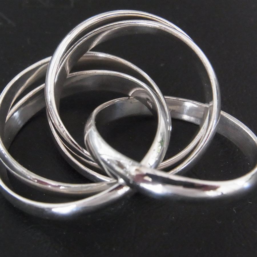 シルバー925製 5連 リング 3.8mm幅 メンズ レディス 男女兼用 ユニ