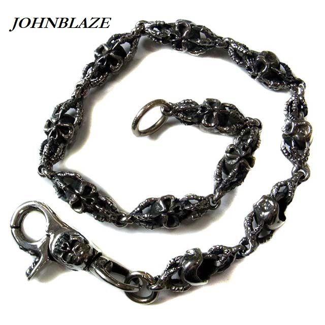 シルバーウォレットチェーンスカルクロス一点もの