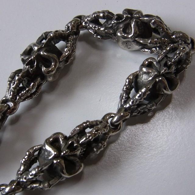 シルバーウォレットチェーンスカルクロス一点もの